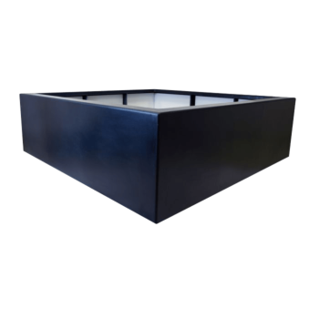 Stikla šķiedras puķu kaste - Kvadrāts - 140 x 140 x 60 cm - RAL9010 matēts (balts) - Ar dibenu