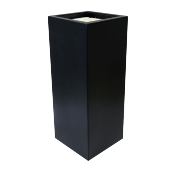 Stikla šķiedras puķu kaste - Kvadrāts - 40 x 40 x 100 cm - RAL9010 matēts (balts) - Ar dibenu