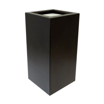 Stikla šķiedras puķu kaste - Kvadrāts - 50 x 50 x 100 cm - RAL9005 matēts (melns) - Ar dibenu