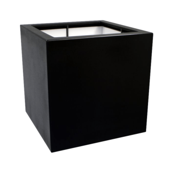 Stikla šķiedras puķu kaste - Kvadrāts - 80 x 80 x 80 cm - RAL9010 matēts (balts) - Ar dibenu