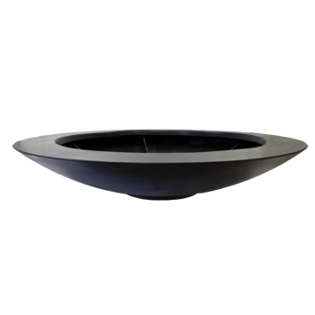 Stikla šķiedras puķu kaste - Bļoda - Ø 200 x 40 cm - RAL9005 matēts (melns) - Ar dibenu