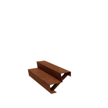 Kortena tērauda dārza kāpnes New York 2 pakāpieni (platums 120 cm)