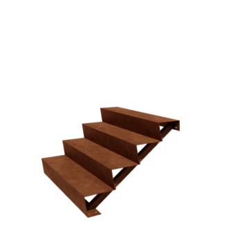 Kortena tērauda dārza kāpnes New York 4 pakāpieni (platums 120 cm)