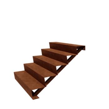 Kortena tērauda dārza kāpnes New York 5 pakāpieni (platums 120 cm)