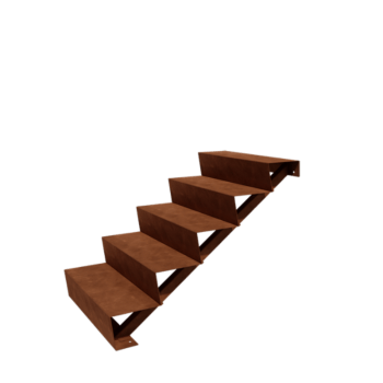 Kortena tērauda dārza kāpnes New York 5 pakāpieni (platums 80 cm)