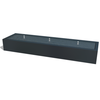 Alumīnija dārza strūklaka - Lyra - 300 x 80 x 40 cm - RAL9010 matēts (balts) - Ar LED apgaismojums