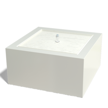 Alumīnija dārza strūklaka - Lyra - 80 x 80 x 40 cm - RAL9005 matēts (melns) - Ar LED apgaismojums