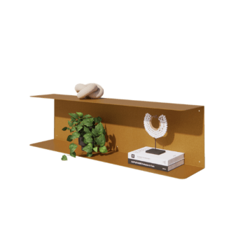 Tērauda sienas plaukts - C-veida - 100 x 20 x 28 cm - Gold