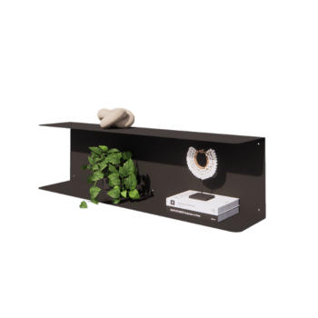 Tērauda sienas plaukts - C-veida - 100 x 20 x 28 cm - RAL9005 matēts (melns)