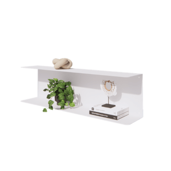 Tērauda sienas plaukts - C-veida - 100 x 20 x 28 cm - RAL9010 matēts (balts)