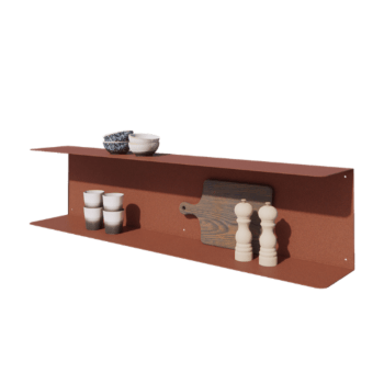 Tērauda sienas plaukts - C-veida - 120 x 20 x 28 cm - Corten look