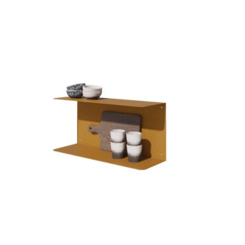 Tērauda sienas plaukts - C-veida - 60 x 20 x 28 cm - Gold