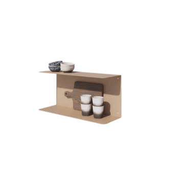 Tērauda sienas plaukts - C-veida - 60 x 20 x 28 cm - Sand look