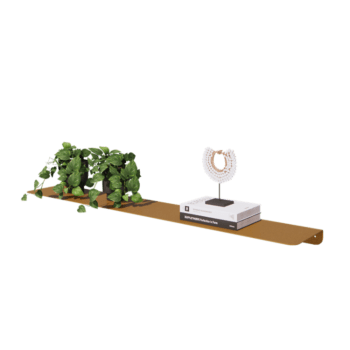 Tērauda sienas plaukts - L-veida - 120 x 20 x 5 cm - Gold