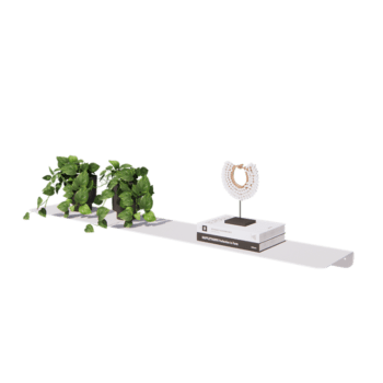 Tērauda sienas plaukts - L-veida - 120 x 20 x 5 cm - RAL9010 matēts (balts)