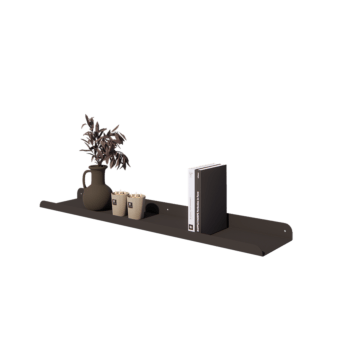 Tērauda sienas plaukts - U-veida - 100 x 20 x 5 cm - RAL9005 matēts (melns)