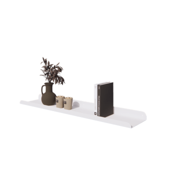 Tērauda sienas plaukts - U-veida - 100 x 20 x 5 cm - RAL9010 matēts (balts)