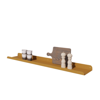 Tērauda sienas plaukts - U-veida - 120 x 20 x 5 cm - Gold