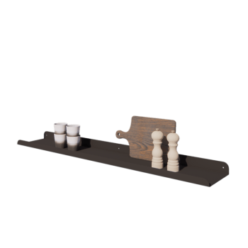 Tērauda sienas plaukts - U-veida - 120 x 20 x 5 cm - RAL9005 matēts (melns)