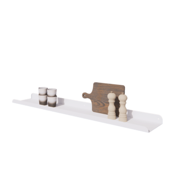 Tērauda sienas plaukts - U-veida - 120 x 20 x 5 cm - RAL9010 matēts (balts)