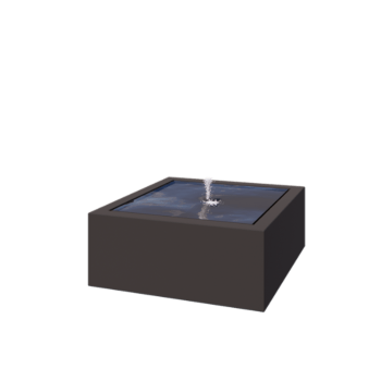 Alumīnija dārza strūklaka - Lyra - 100 x 100 x 40 cm - RAL7016 matēts (antracīta pelēks) - Ar LED apgaismojums