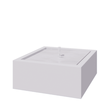 Alumīnija dārza strūklaka - Lyra - 120 x 120 x 40 cm - RAL9010 matēts (balts) - Ar LED apgaismojums