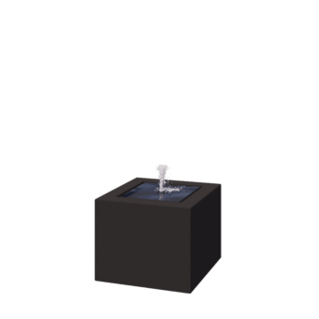 Alumīnija dārza strūklaka - Lyra - 50 x 50 x 40 cm - RAL9005 matēts (melns) - Ar LED apgaismojums