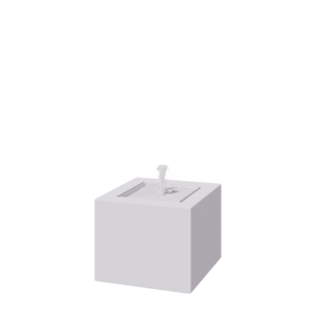 Alumīnija dārza strūklaka - Lyra - 50 x 50 x 40 cm - RAL9010 matēts (balts) - Ar LED apgaismojums