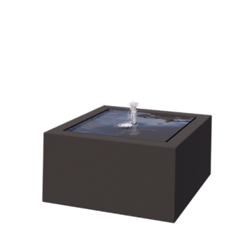 Alumīnija dārza strūklaka - Lyra - 80 x 80 x 40 cm - RAL7016 matēts (antracīta pelēks) - Ar LED apgaismojums