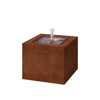 Kortena tērauda dārza strūklaka - Lyra - 50 x 50 x 40 cm - Ar LED apgaismojums