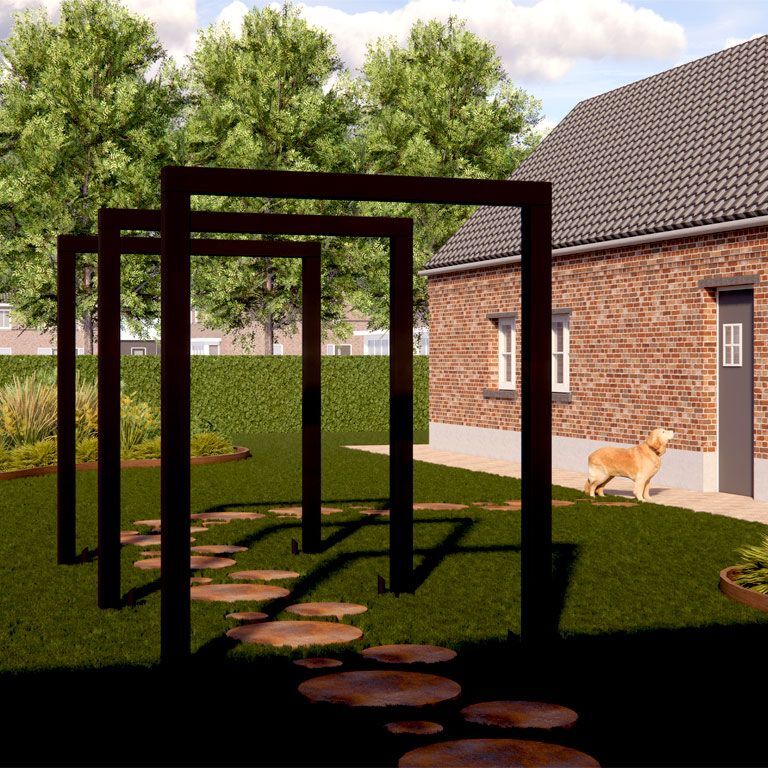 Pulverpārklāta tērauda pergola taisns 400 cm