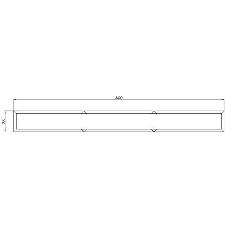 Kortena tērauda puķu kaste Texas xxl 300 x 30 cm