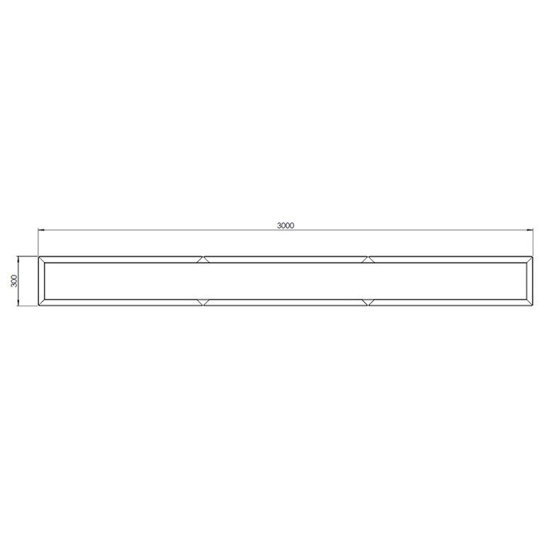 Pulverpārklāta tērauda puķu kaste Texas xxl 300 x 30 cm