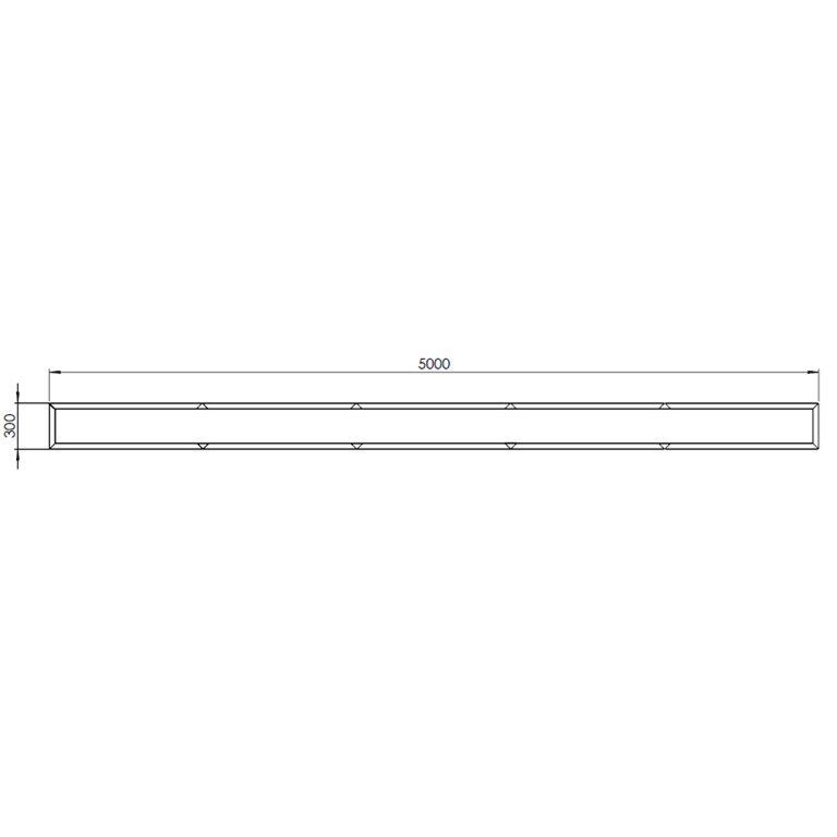 Pulverpārklāta tērauda puķu kaste Texas xxl 500 x 30 cm
