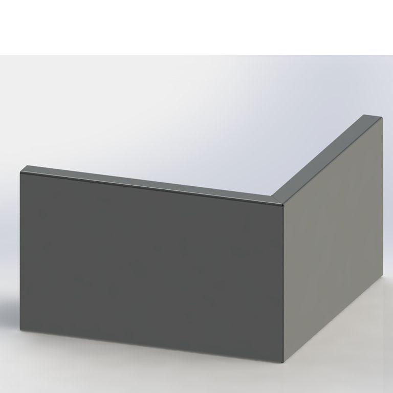 Pulverpārklāta tērauda atbalsta siena ārējais stūris 50 x 50 cm (augstums 60 cm)