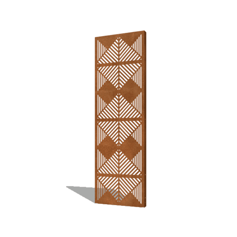 Kortena tērauda dārza panelis līnijas kompozīcija 3 60 x 6 x 190 cm