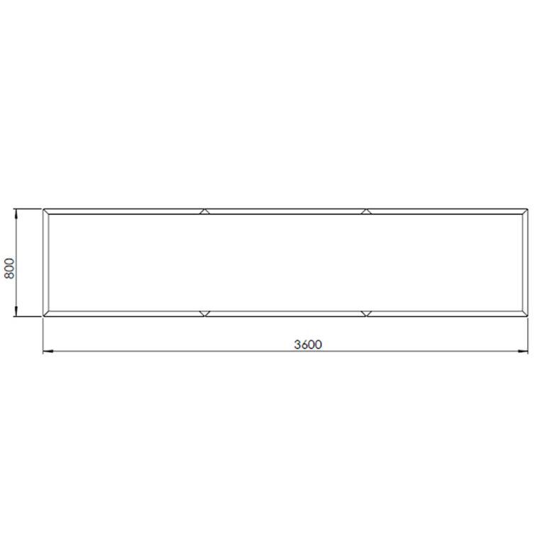 Pulverpārklāta tērauda puķu kaste Texas xxl 360 x 80 cm