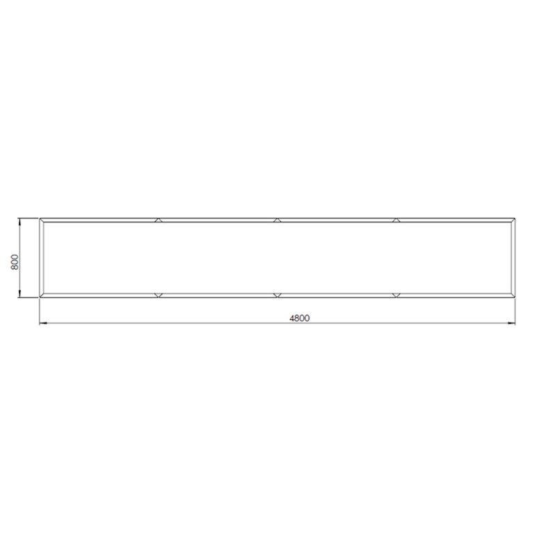 Kortena tērauda puķu kaste Texas xxl 480 x 80 cm