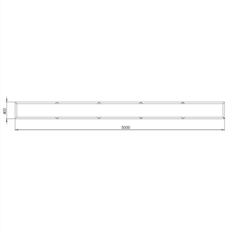 Pulverpārklāta tērauda puķu kaste Texas xxl 500 x 40 cm