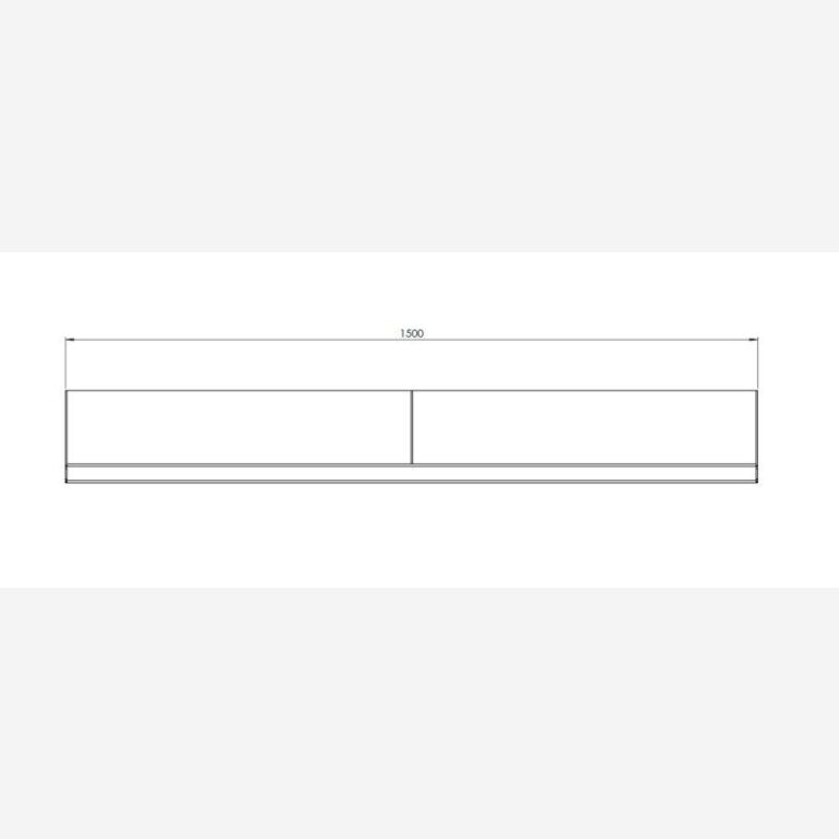 Pulverpārklāta tērauda atbalsta siena taisns 150 cm (augstums 60 cm)