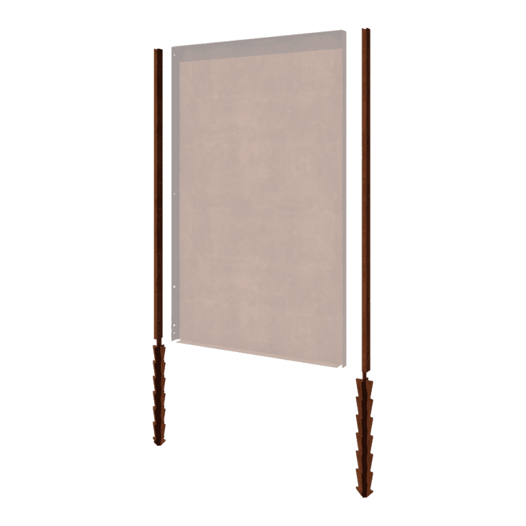Kortena tērauda stabs - Taisns ar zemes tapu - 190 x 6 x 3 cm