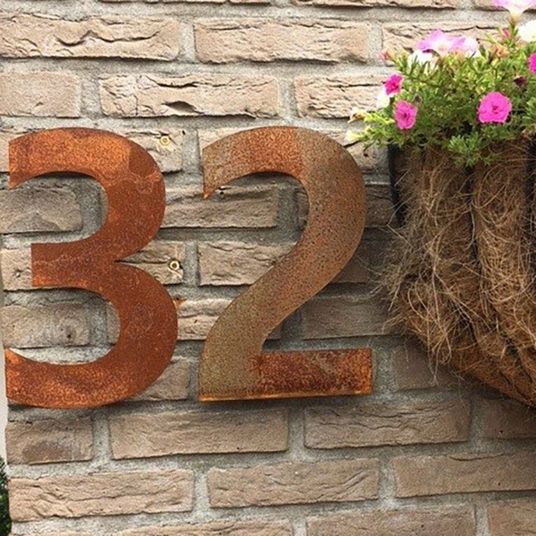Kortena tērauda mājas numurs 2 - 50 cm
