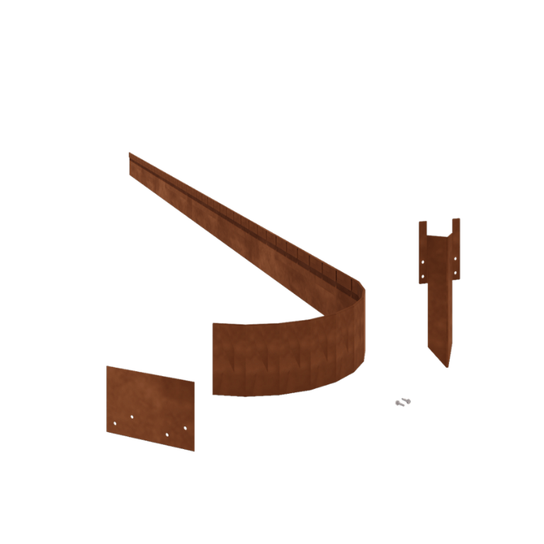Kortena tērauda dobes apmale - Saplacināta FLEX - Augstums 13 cm - Pilns komplekts 15 metru