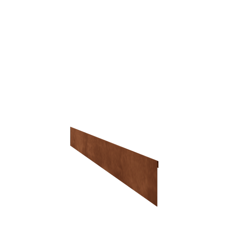 Kortena tērauda dobes apmale - Saplacināta - Augstums 13 cm - 150 cm