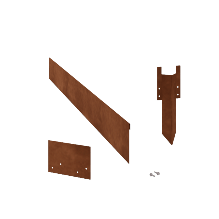 Kortena tērauda dobes apmale - Saplacināta - Augstums 13 cm - Pilns komplekts 24 metru
