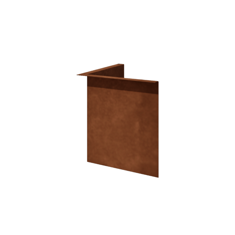 Kortena tērauda dobes apmale - Locīta - Iekšējais stūris - Augstums 34 cm