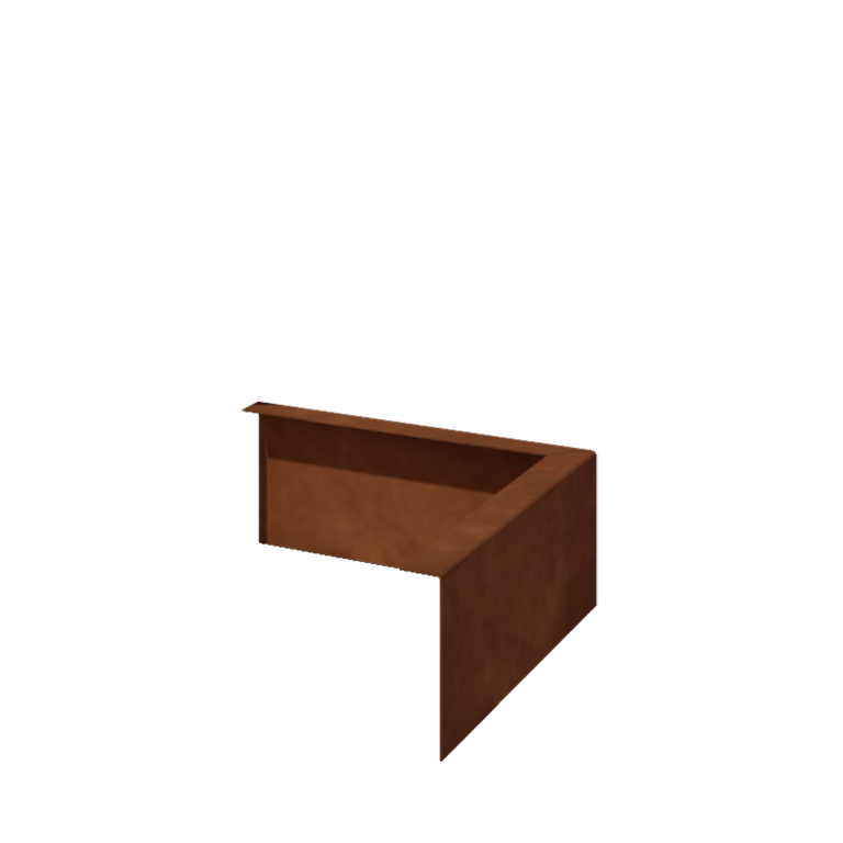 Kortena tērauda dobes apmale - Locīta - Ārmalis - Augstums 12 cm