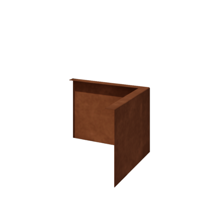 Kortena tērauda dobes apmale - Locīta - Ārmalis - Augstums 22 cm