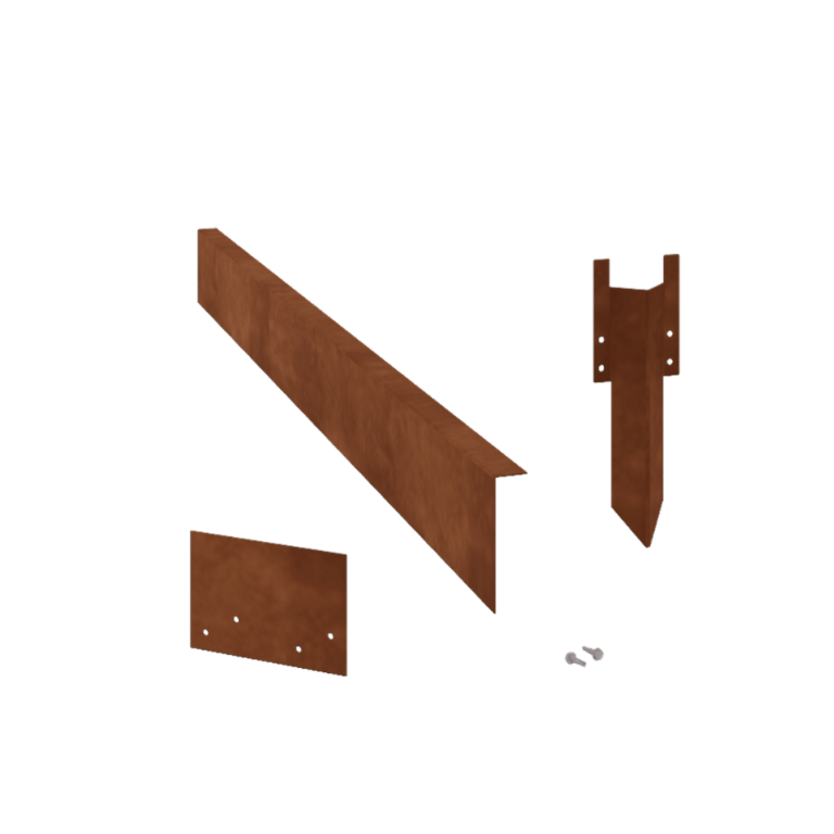 Kortena tērauda dobes apmale - Locīta - Augstums 12 cm - Pilns komplekts 15 metru