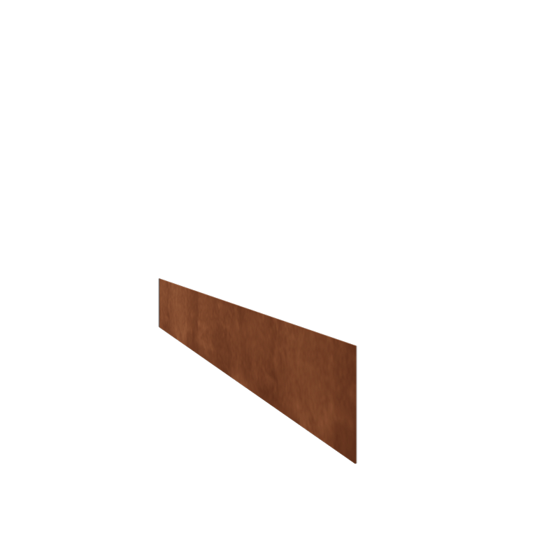 Kortena tērauda dobes apmale - Taisns - Augstums 15 cm - 150 cm